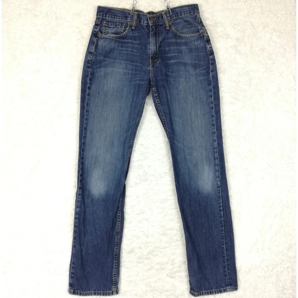 Levi's Mens Jeans 514 Straight Leg Blue Denim Medium Wash Whiskering 32x34